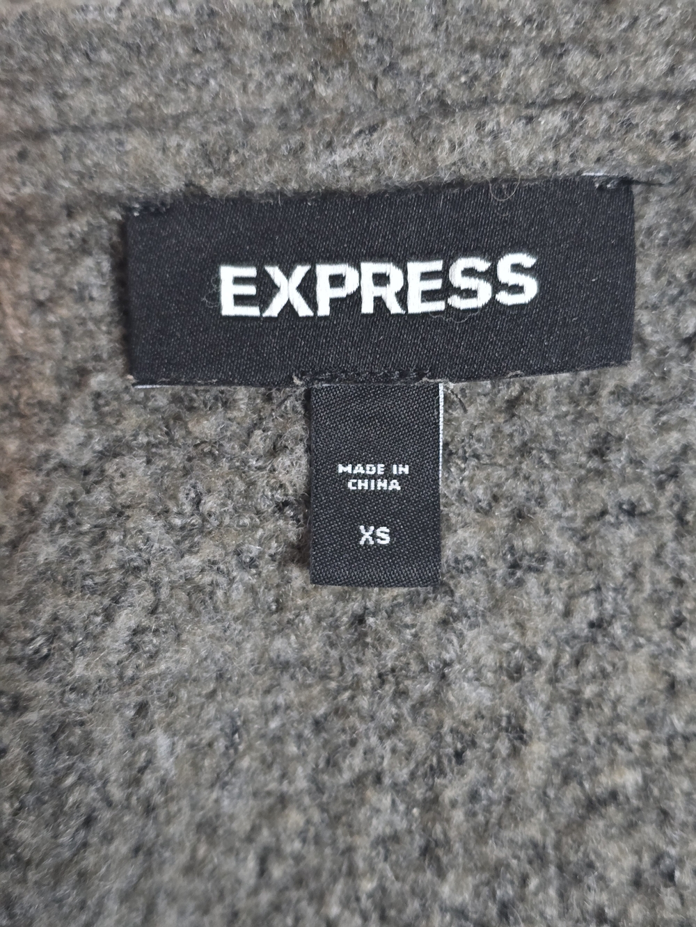 Express Long Open-Front Ribbed Cardigan Sweater - Gray - Picture 4 of 4